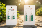 2 and 3 Drop Emerald Green Earrings