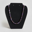 Rescued & Remade — Purple & Brown Beaded Necklace with Silver Spacers