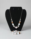 Rescued & Remade Rose Quartz & Wood Bead Necklace and Bracelet Set