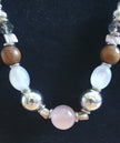 Rescued & Remade Rose Quartz & Wood Bead Necklace and Bracelet Set