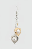 Double Heart Pearl Drop Earrings – June Birthday