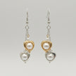 Double Heart Pearl Drop Earrings – June Birthday