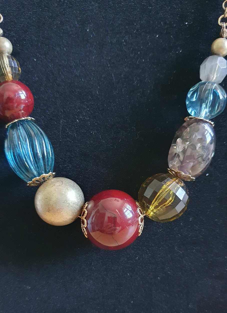 Rescued & Remade Chunky Mixed Bead Statement Necklace