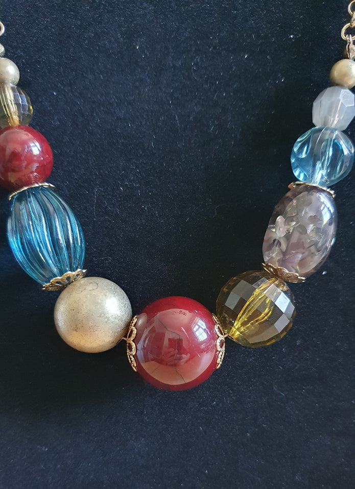 Rescued & Remade Chunky Mixed Bead Statement Necklace