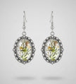 Small Botanical Cabochon Pendant Drop Earrings