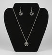 Silver Plated Pentacle Necklace & Earrings Set