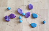 Rescued & Remade Purple Marbled Pendant Necklace
