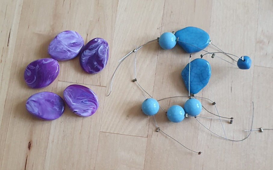 Rescued & Remade Purple Marbled Pendant Necklace