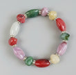 Multicolour Oval Bead Stretch Bracelet