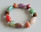 Multicolour Oval Bead Stretch Bracelet