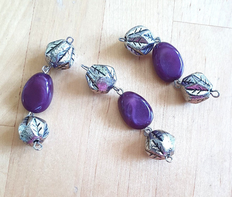 From Broken to Beautiful — Rescued & Remade Plum Aries Charm Bracelet