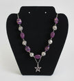 Rescued & Remade Plum Bead Necklace with Star Pendant