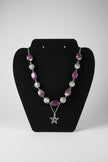 Rescued & Remade Plum Bead Necklace with Star Pendant