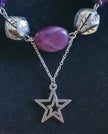 Rescued & Remade Plum Bead Necklace with Star Pendant