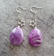 Rescued & Remade Purple Marbled Star Charm Earrings