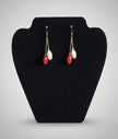 Red & Cream Oval Bead Drop Earrings – Rescued & Remade