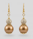 Gold Pearl & Textured Bead Drop Earrings — Rescued & Remade