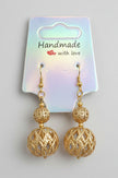 Gold Filigree Cage Bead Drop Earrings — Rescued & Remade