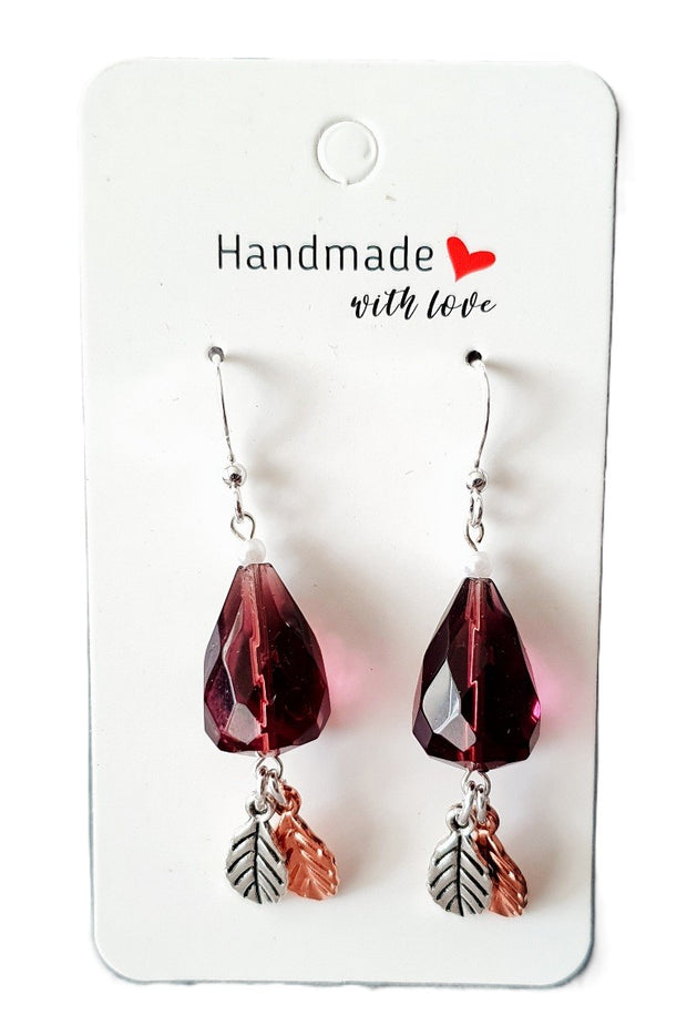 Brown Teardrops with Feathers