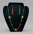 Orange & Grey Necklace & Earring Set