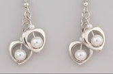 Romantic Pearl like beads in Silver Hearts