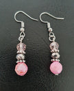 Pink, Black & Daisy Spacer Earrings