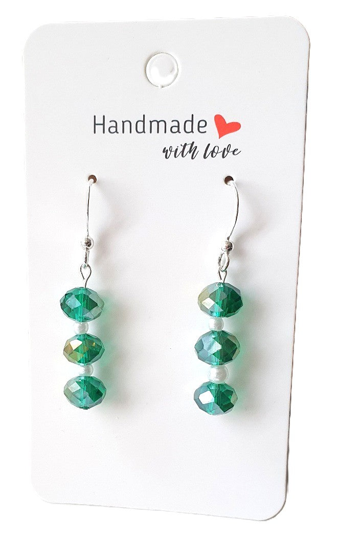 Sterling Silver Green Earrings