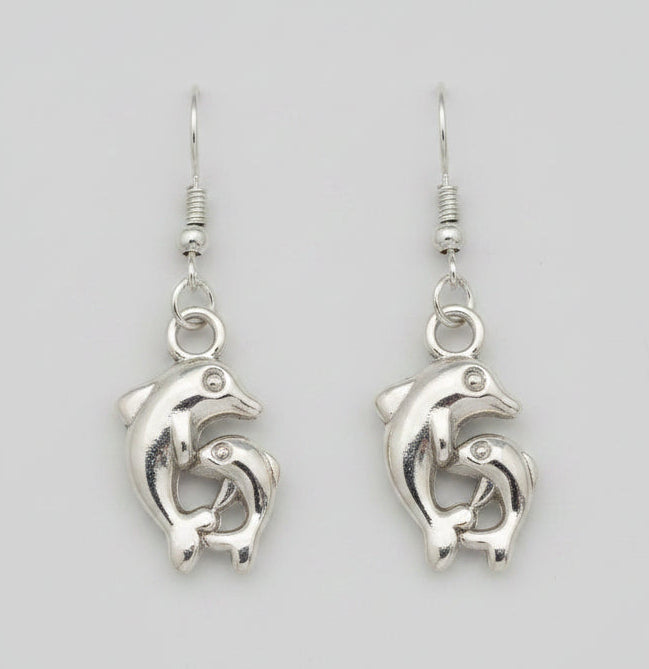 Mum and Baby Dolphin Earrings