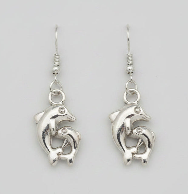 Mum and Baby Dolphin Earrings
