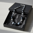 Shades of Black Grey & Silver Rescued Necklace in gift box