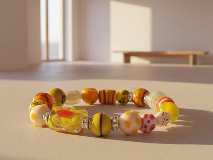 Sunshine Millefiori Beaded Bracelet