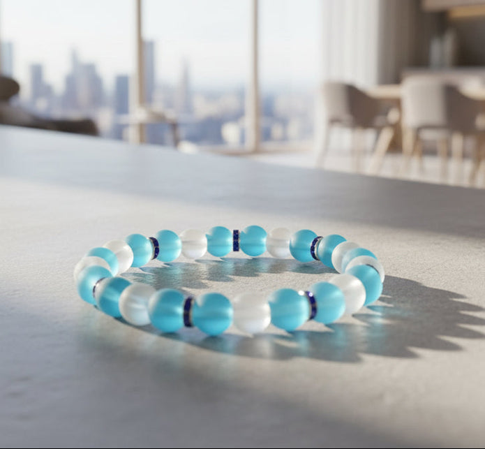 Aquamarine White  Bracelet 