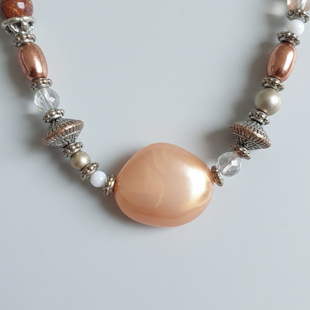 Beaded necklace close up
