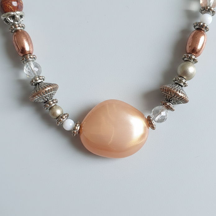 Beaded necklace close up
