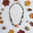 Beaded necklace flat lay
