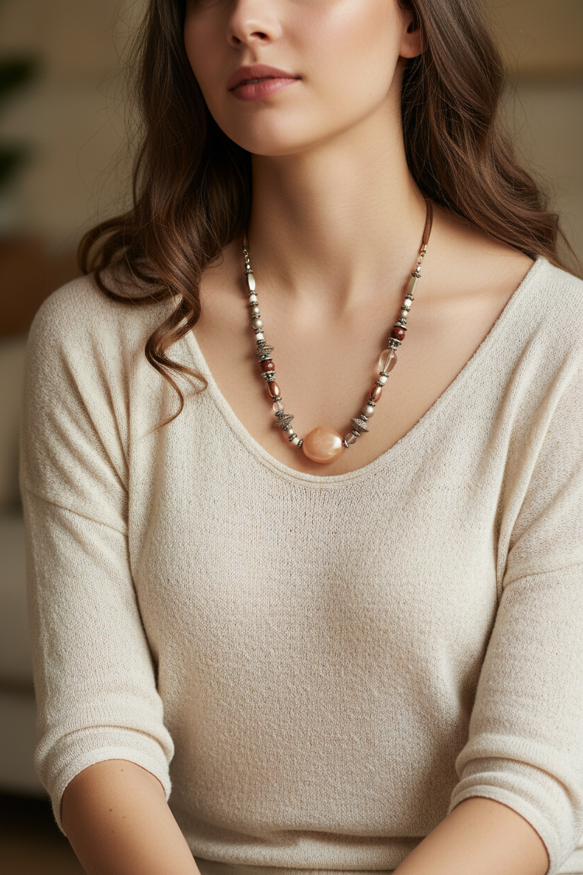 Beaded necklace lifestyle