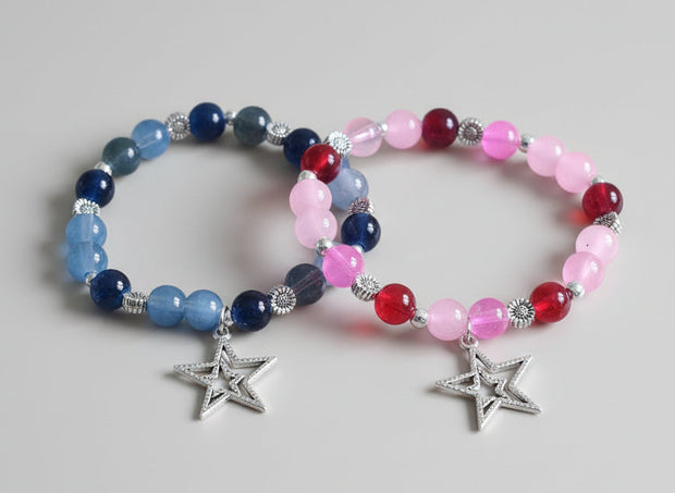 Blue and Pink Bracelets with Stars