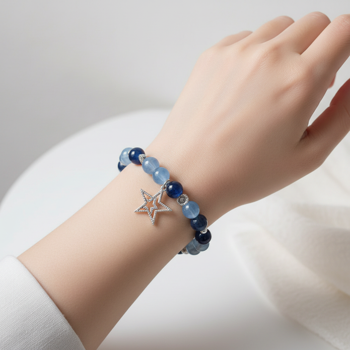 Blue Star Bracelet on Model