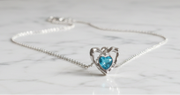 Blue Topaz Heart Necklace