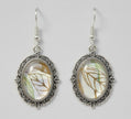 Leaf Design Cabochon Earrings