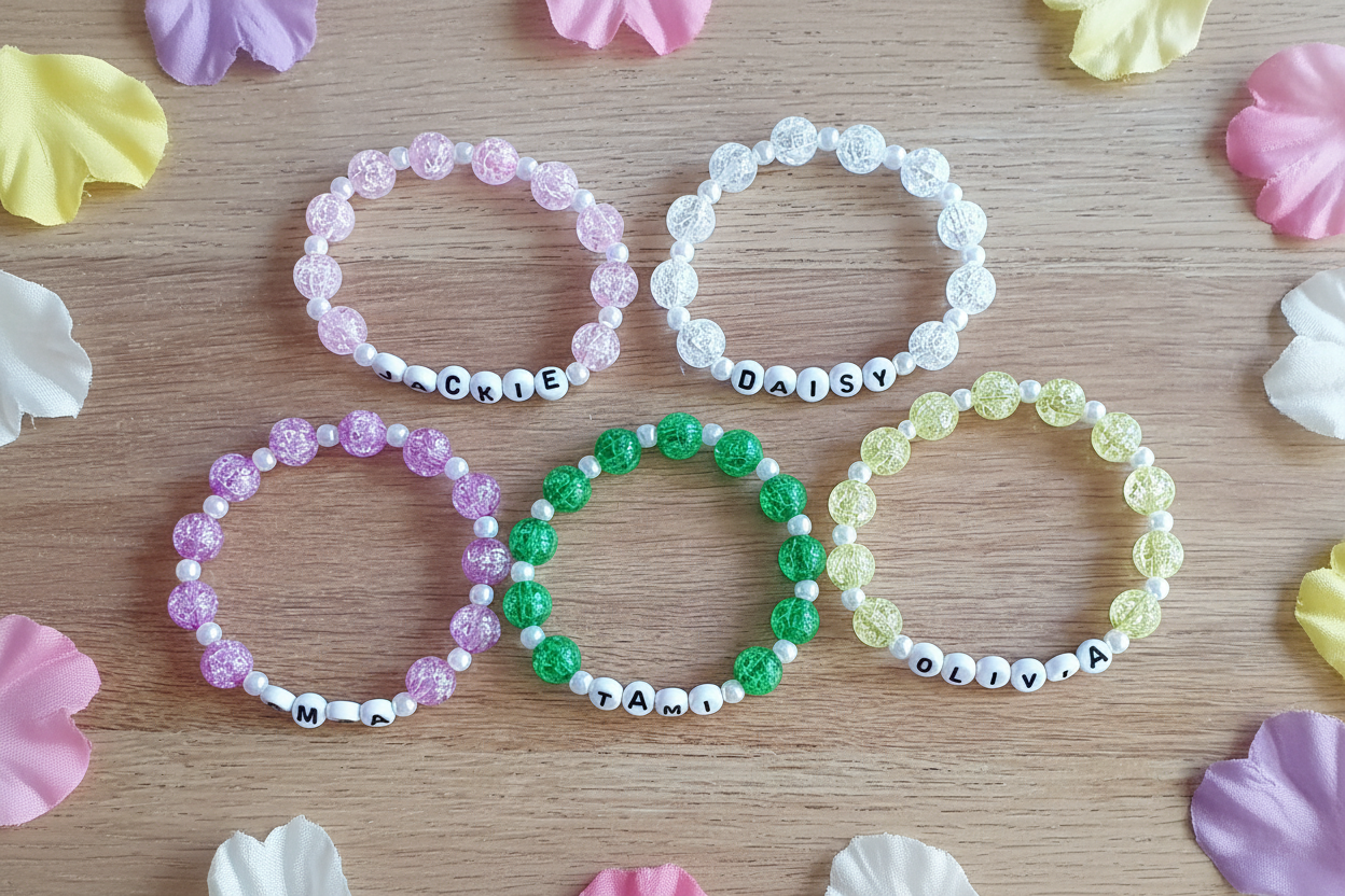 Bracelets with light petal accents