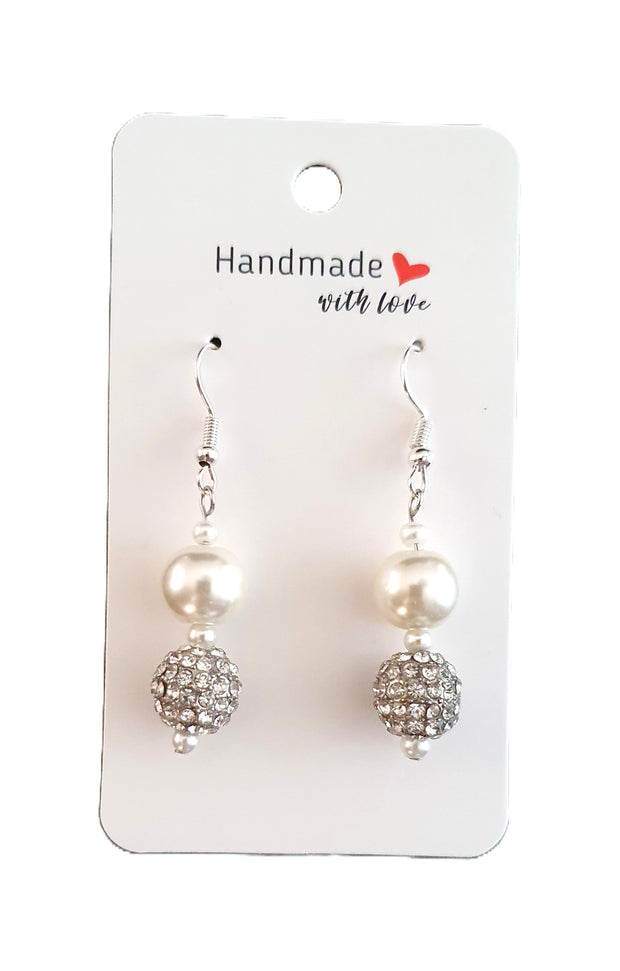 Glitter & Pearl Pierced Earrings