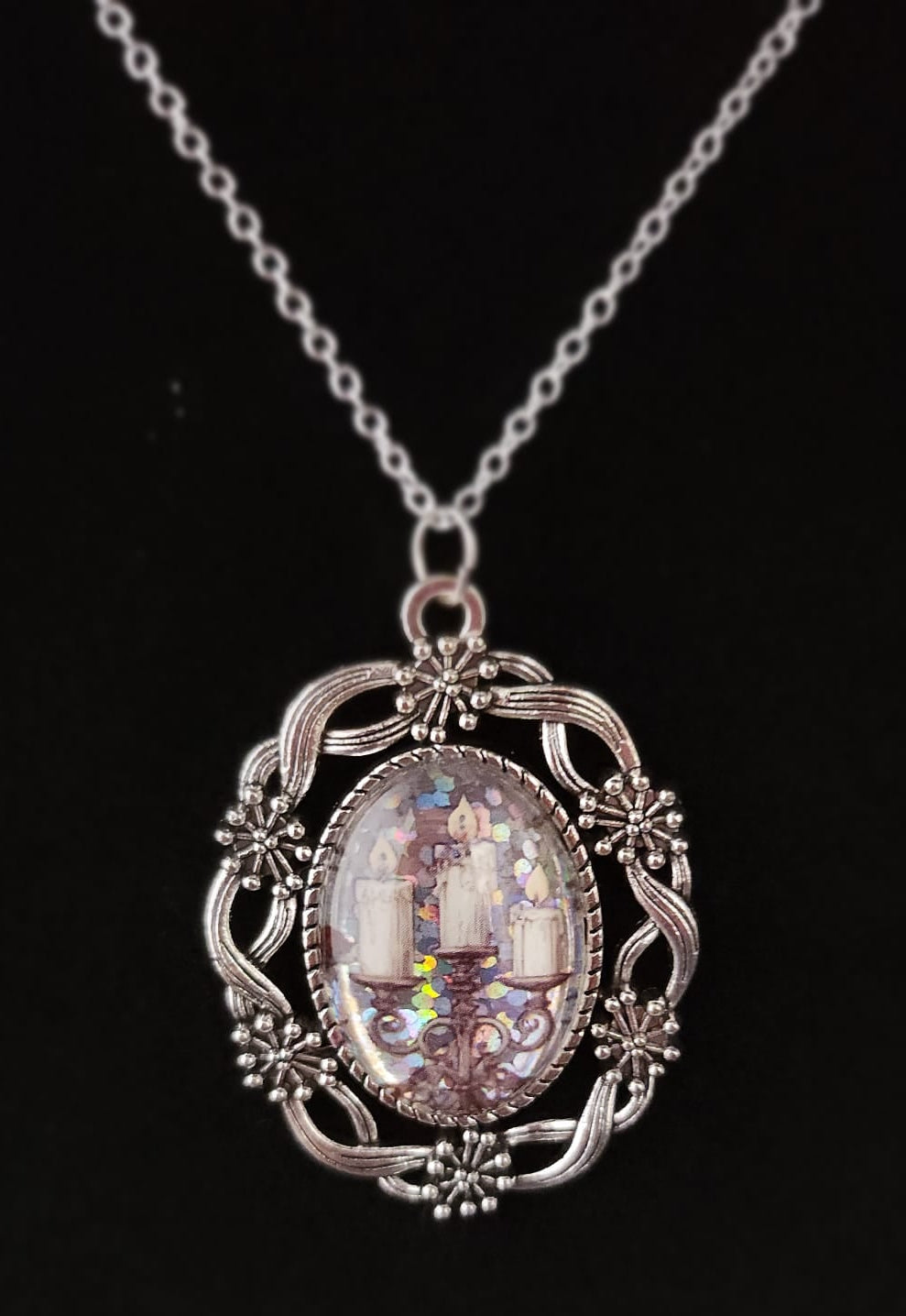 Goth Pendant Candles Necklace