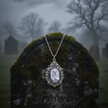 Gothic Cameo Graveyard with Headstone