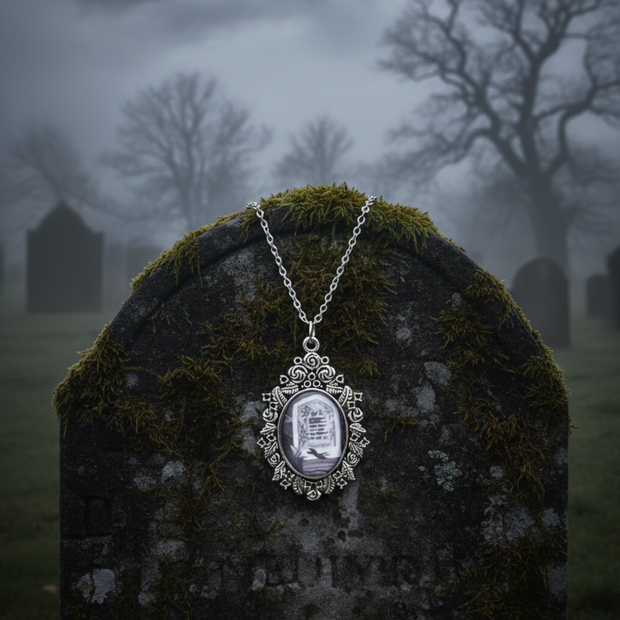 Gothic Cameo Graveyard with Headstone