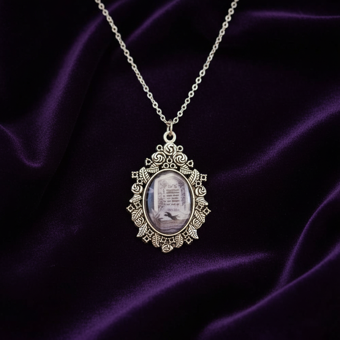 Gothic Cameo Necklace Flat Lay