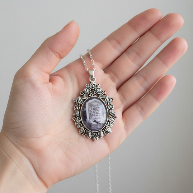 Gothic Cameo Necklace in Hand