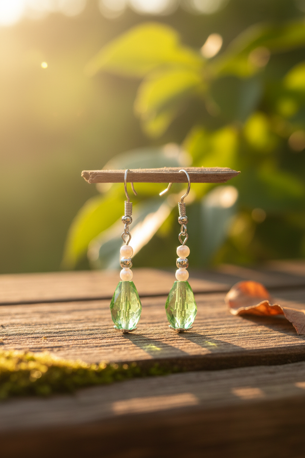Green Crystal Earrings