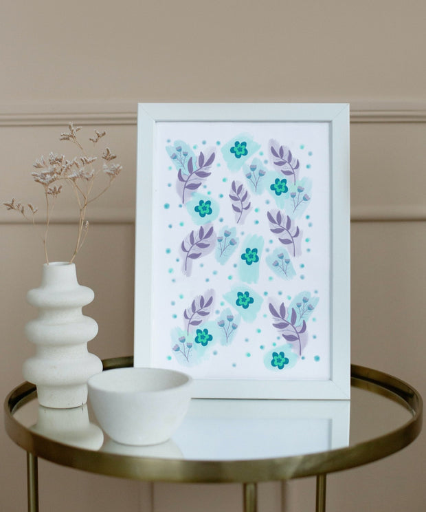 Green Floral Digital Artwork A5