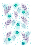 Green Floral Digital Print A5